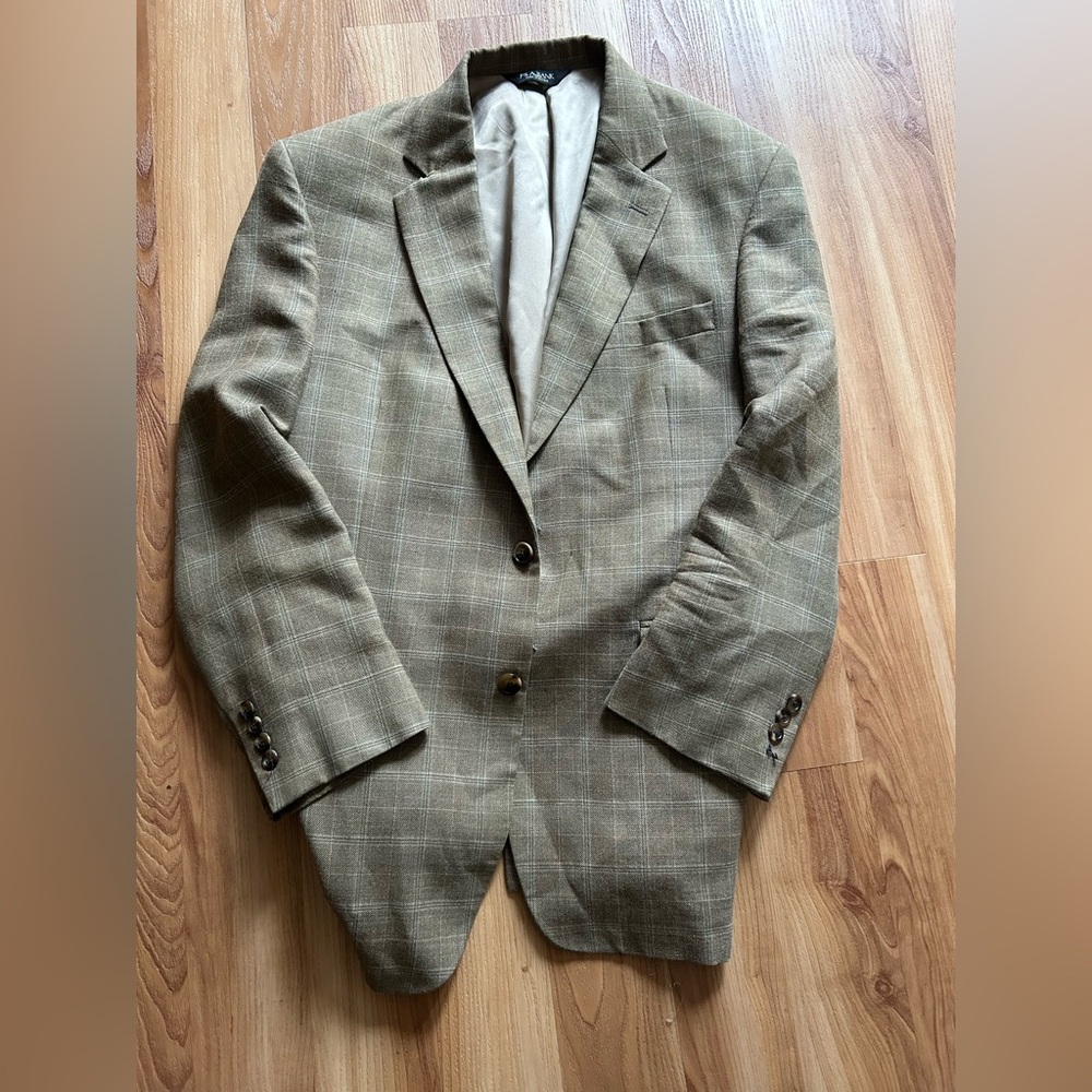 Jos. A. Bank Olive-Tan Plaid Sport Coat